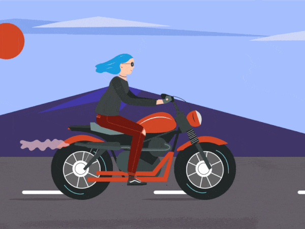 animation of a biker